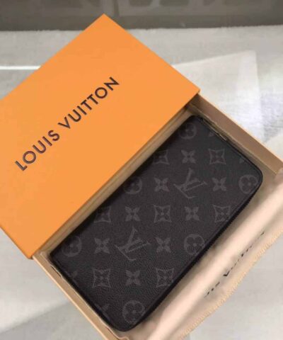 Louis Vuitton Zippy Wallet Vertical Monogram Eclipse Canvas For Men 7.9in/20cm LV M62295