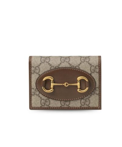 Gucci Horsebit 1955 Card Case Wallet Brown For Women 4.3in/11cm 621887 92TCG 8563