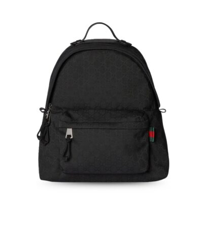 Gucci Medium GG Backpack With Web Black For Men 14.2in/36cm 824624 FAEHZ 1042