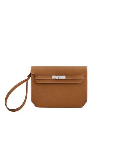 Hermes Garden Kelly Depeches 25 Pouch Gold For Men 25.4cm/10in – H078401CK37