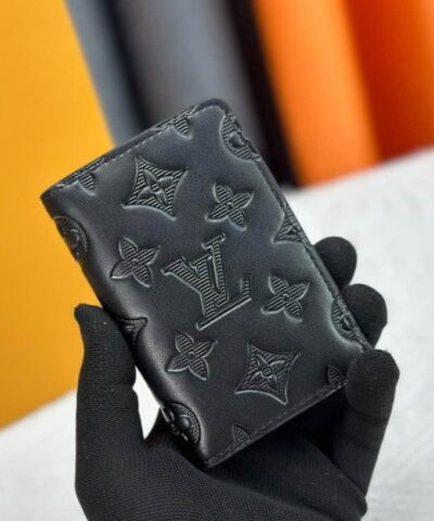 Louis Vuitton Pocket Organizer In Black Monogram Shadow Calfskin For Men 11cm LV M62899