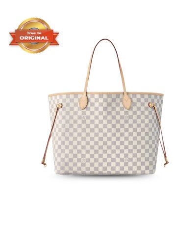 [True-to-ORIGINAL] Louis Vuitton Neverfull GM Tote Bag Damier Azur Canvas Beige For Women 39cm/15.4in N40602
