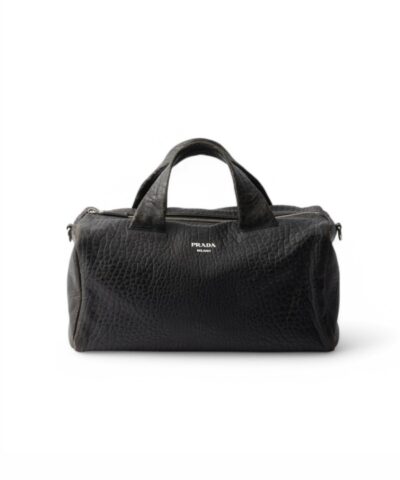Prada Leather Duffle Bag Black For Men 15.7in/40cm 2VC045_2C73_F0002_V_OOO