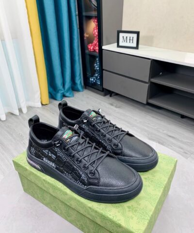 Gucci Men’s Crocodile Embossing Sneakers Black For Men