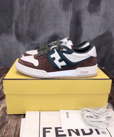 Fendi Match Low Tops Sneakers White/Brown For Men 7E1493
