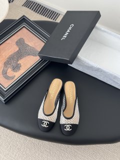 Chanel Sandals White/Black For Women