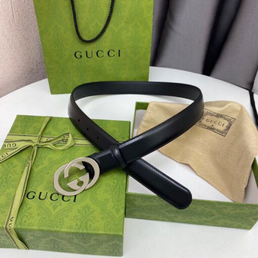 Gucci Belt With Interlocking G Black For Women, Women Belt - Image 4