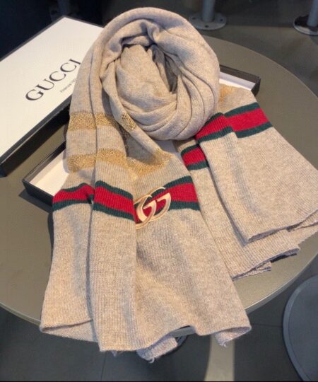 Gucci Wool Scarf With Pockets Scarf Grey 190cm/75in