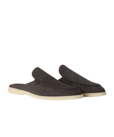 Loro Piana Babouche Walk Loafers Dark Grey For Men FAM3488