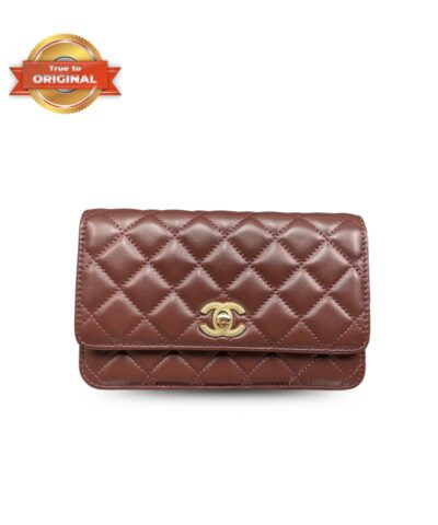 [True-to-ORIGINAL] Chanel Wallet On Chain Brown For Women 7.6in/19cm