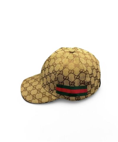 Gucci Original GG Canvas Baseball Hat With Web Beige GG Hat