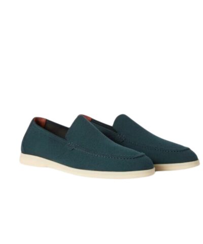 Loro Piana Summer Knitted Loafers Blue For Men FAE8127