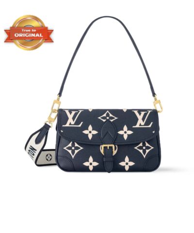 [True-to-ORIGINAL] Louis Vuitton Diane Navy Blue For Women 9.4 Inches/ 24 Cm M47161