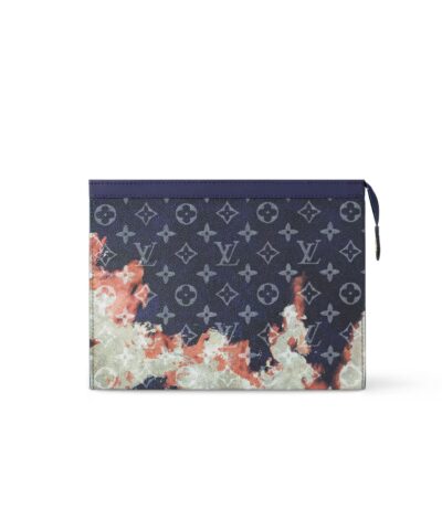 Louis Vuitton Pochette Voyage Bag Blue For Men 10,6in/27cm M82825