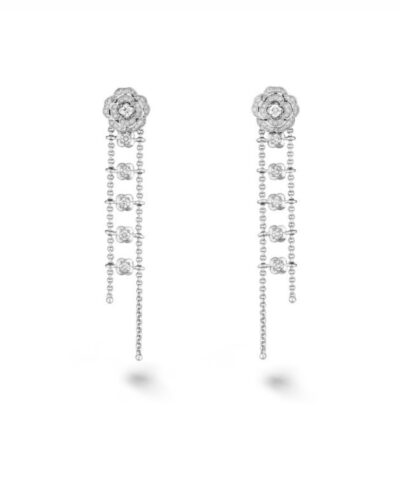 Chanel Bouton De Camélia Transformable Earrings White Gold For Women J12837