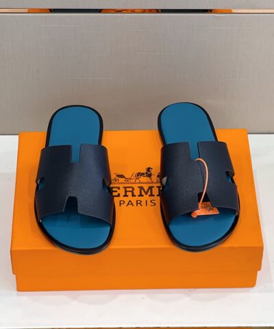 Hermes Izmir Sandal Black And Blue For Men