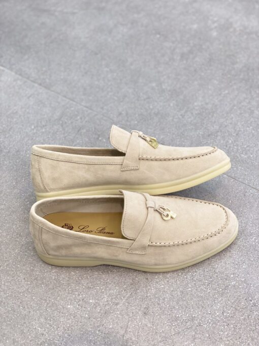 Loro Piana Summer Charms Walk Loafers Beige For Women – FAE5444 2096 - Image 9