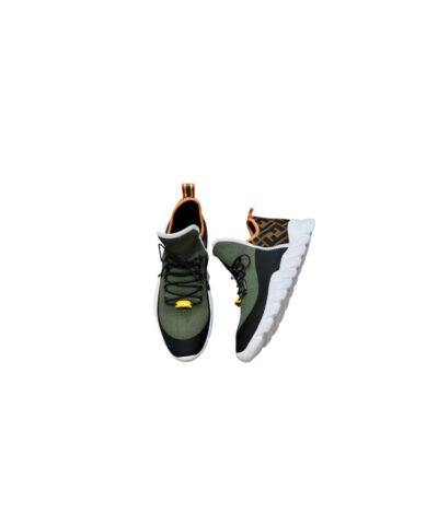 Fendi FD Faster Trainers High Top Green For Men