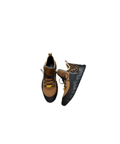 Fendi FD Faster Trainers High Top Brown For Men