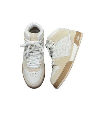 Fendi FD Fendi Match Lace-Up High-Tops Sneakers White For Men 8E8358AHH2F1FHS