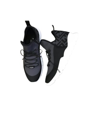 Fendi FD Technical Mesh High-Tops Sneakers Grey For Men
