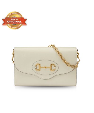 [True-to-ORIGINAL] Gucci Horsebit 1955 Small Bag White For Women 10.2in/26cm GG ‎677286 18YSX 9068