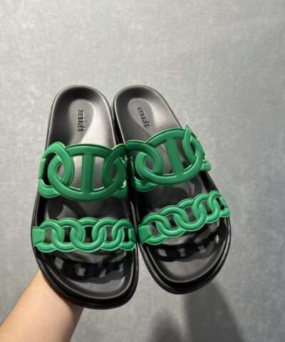 Hermes Extra Sandals Green For Men