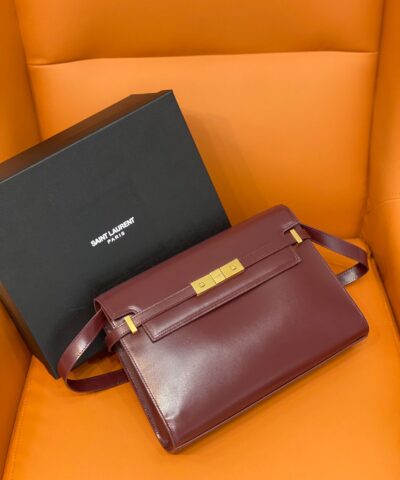 Saint Laurent Manhattan Shoulder Bag Rouge Legion For Women 11.4in/29cm YSL 5792710SX0W6475