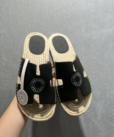 Hermes Old Espadrilles Black For Men