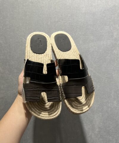 Hermes Old Espadrilles Black For Men