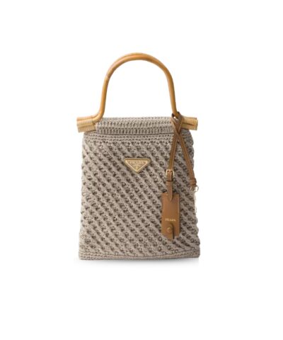 Prada Cotton Crochet Mini Cord Bag For Women 23cm/9.1in – 1BA461_2HG7_F0065_V_OOO