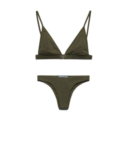 Prada Ribbed Knit Bralette Bikini Camouflage Green For Women 70223_1YW2_F0334_S_OOO