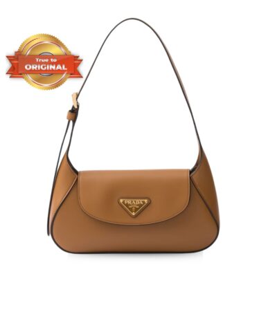 [True-to-ORIGINAL] Prada Small Shoulder Bag Brown For Women 9,8in/25cm