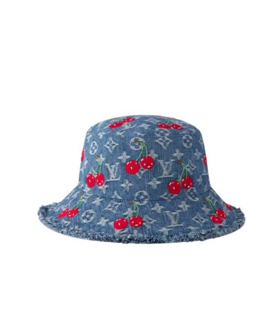 Louis Vuitton LV x TM Denim Cerise Bucket Hat Blue For Women M5032M