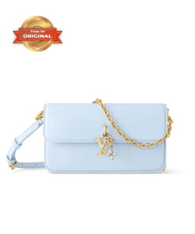 [True-to-ORIGINAL] Louis Vuitton Wallet On Chain LV Bloom Azure Blue For Women 7.9in/20cm M14547