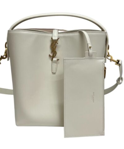 Saint Laurent Le 37 In Shiny White/Brown For Women 25cm / 9.8in