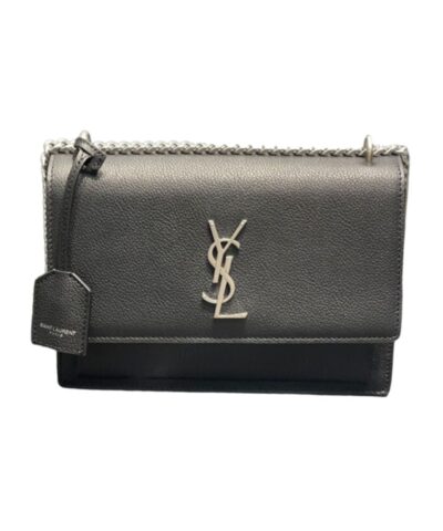 Saint Laurent Sunset Medium Chain Bag Black For Women‎ 8in/20cm 442906D420N1000