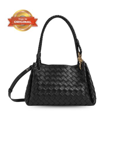 [True-to-ORIGINAL] Bottega Veneta Medium Parachute Black For Women 29.5cm/11.6in 835921VCPPT1019