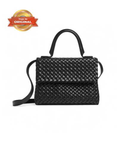 [True-to-ORIGINAL] Bottega Veneta Patti Shoulder Bag Black For Women 26cm/10.2in 776783V3RG11019
