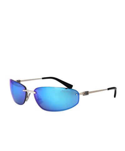 Miu Miu Sporty Sunglasses Blue To Purple Mirrored Lenses