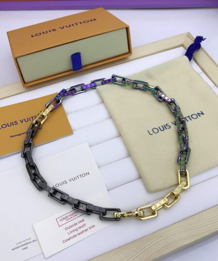 Alternative view of Louis Vuitton Combinating Color Monogram Chain Necklace Multicolor For Men